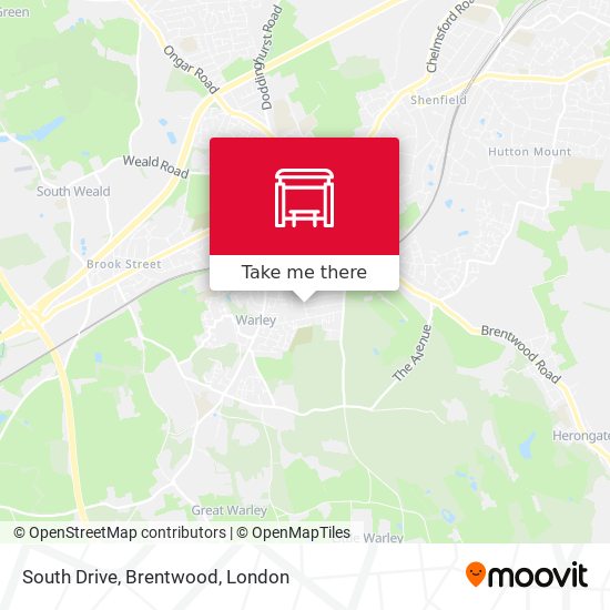 South Drive, Brentwood map