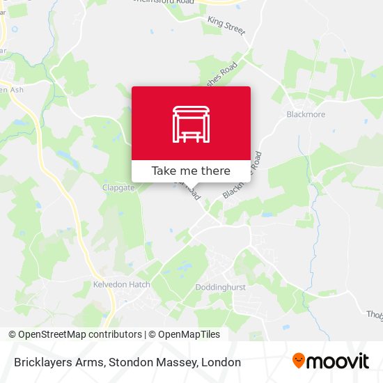 Bricklayers Arms, Stondon Massey map
