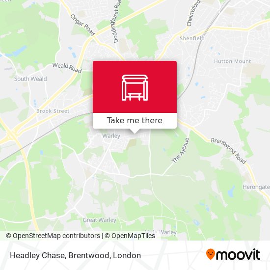 Headley Chase, Brentwood map