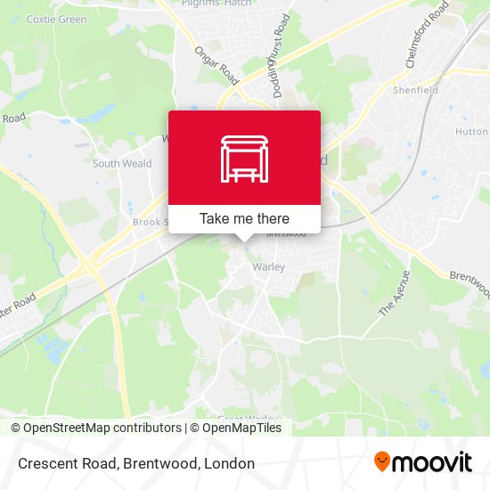 Crescent Road, Brentwood map