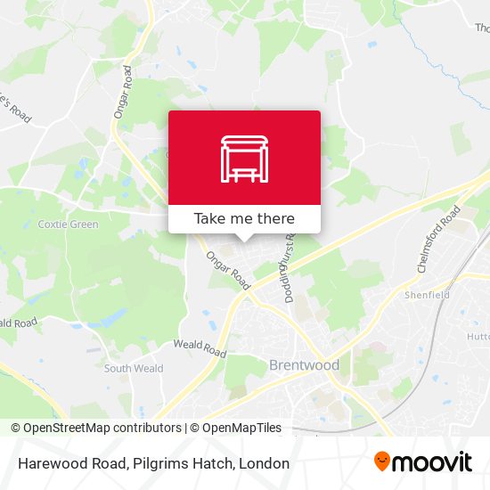 Harewood Road, Pilgrims Hatch map