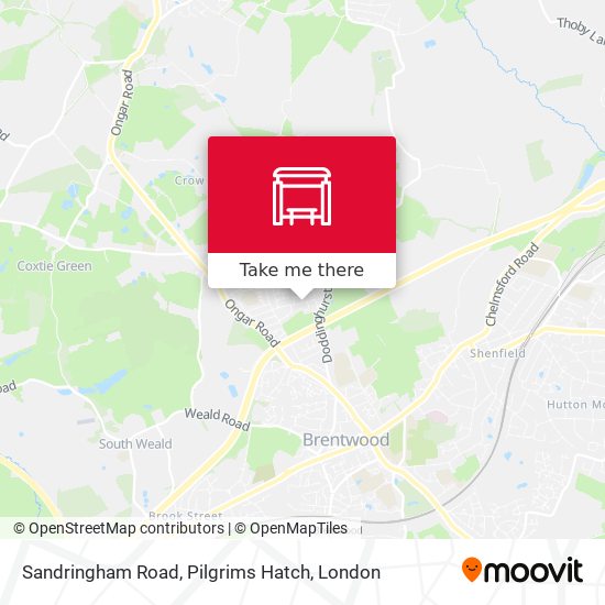 Sandringham Road, Pilgrims Hatch map