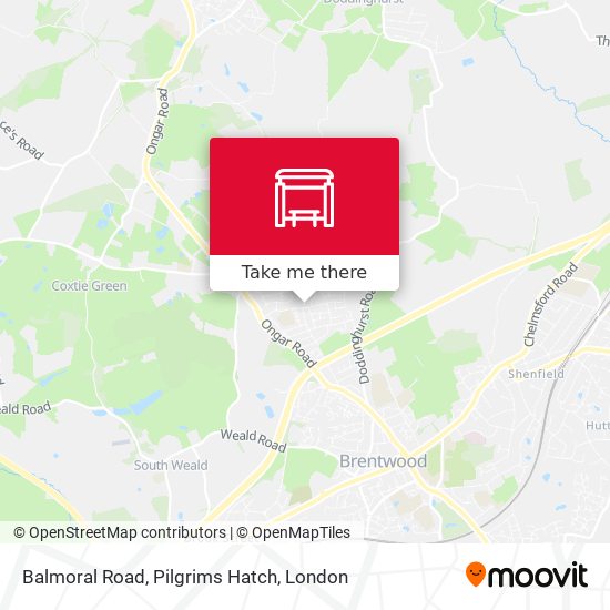 Balmoral Road, Pilgrims Hatch map