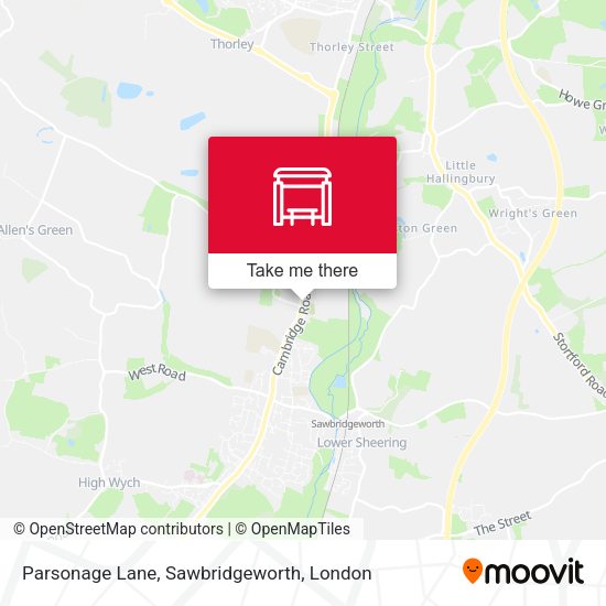 Parsonage Lane, Sawbridgeworth map