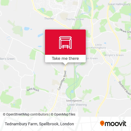 Tednambury Farm, Spellbrook map