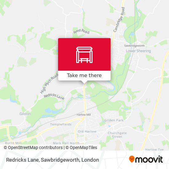 Redricks Lane, Sawbridgeworth map