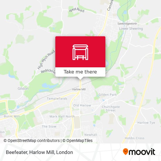 Beefeater, Harlow Mill map