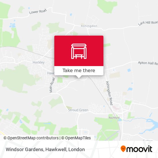 Windsor Gardens, Hawkwell map