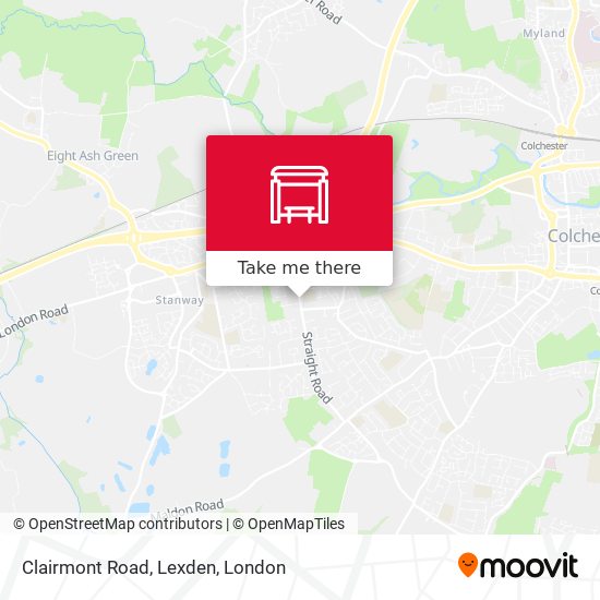 Clairmont Road, Lexden map