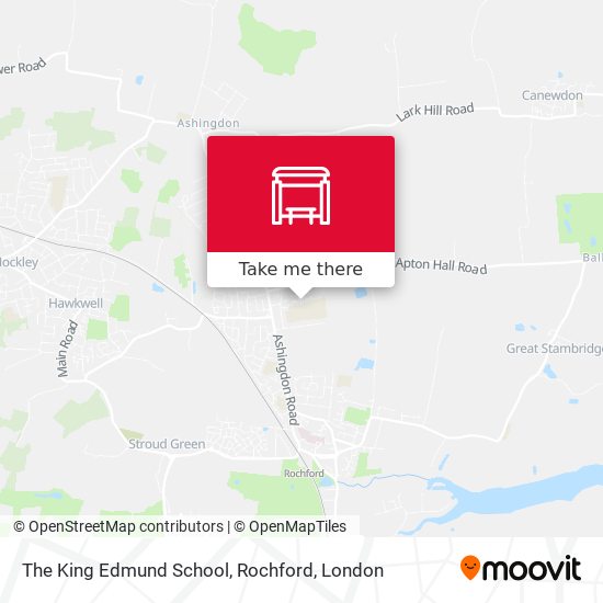 The King Edmund School, Rochford map