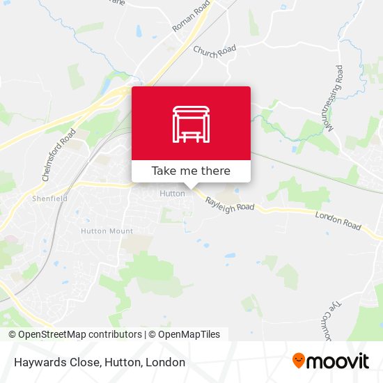 Haywards Close, Hutton map