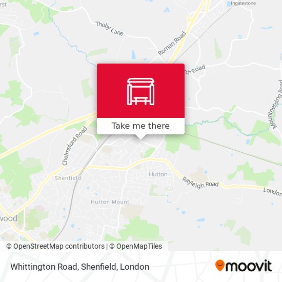 Whittington Road, Shenfield map