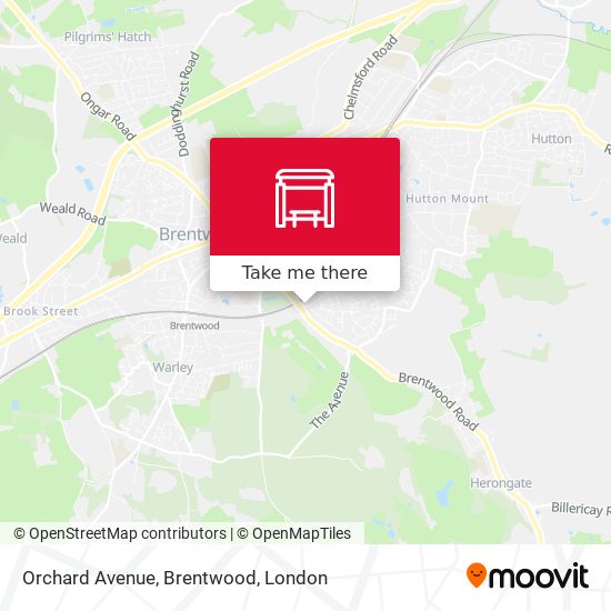 Orchard Avenue, Brentwood map
