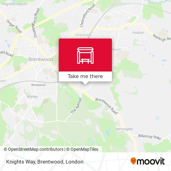 Knights Way, Brentwood map