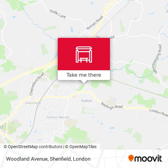 Woodland Avenue, Shenfield map
