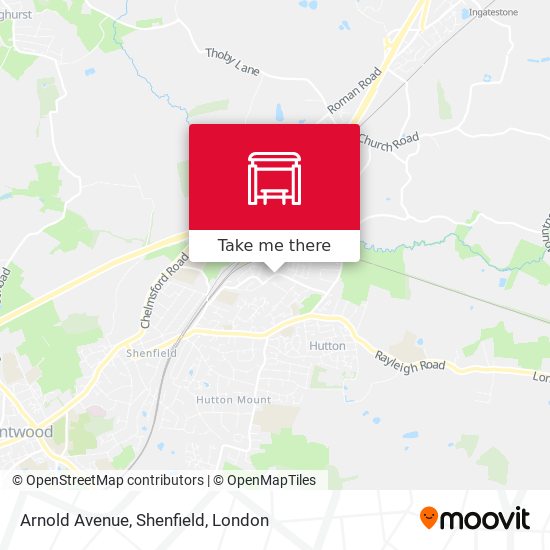 Arnold Avenue, Shenfield map