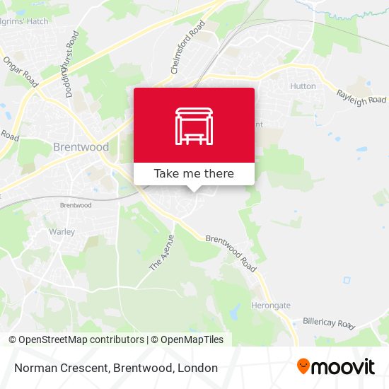 Norman Crescent, Brentwood map