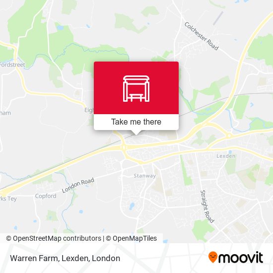 Warren Farm, Lexden map