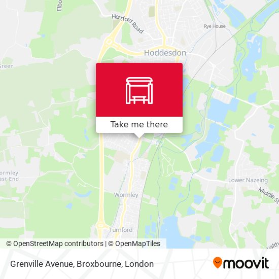 Grenville Avenue, Broxbourne map