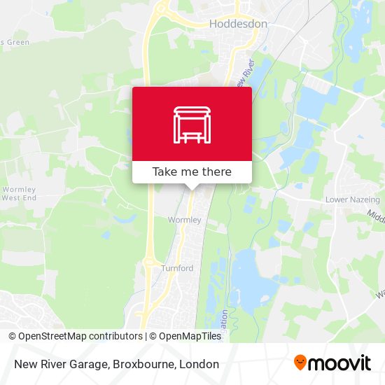 New River Garage, Broxbourne map