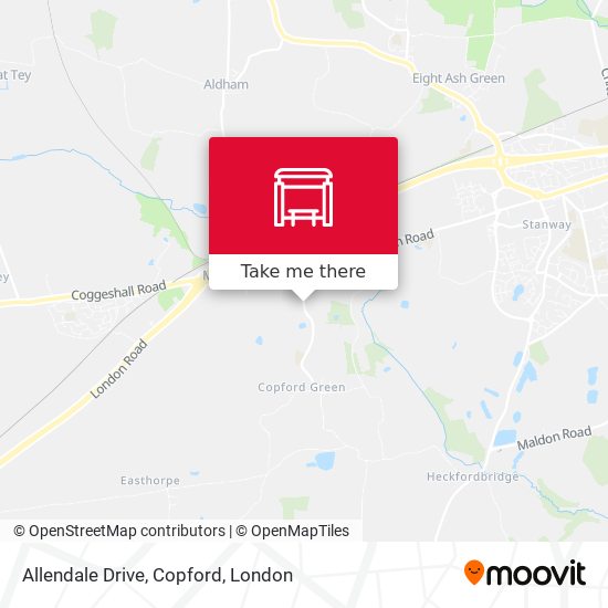 Allendale Drive, Copford map