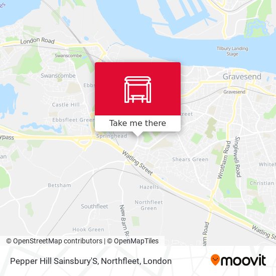 Pepper Hill Sainsbury'S, Northfleet map