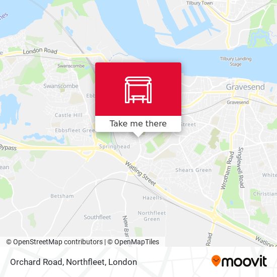 Orchard Road, Northfleet map