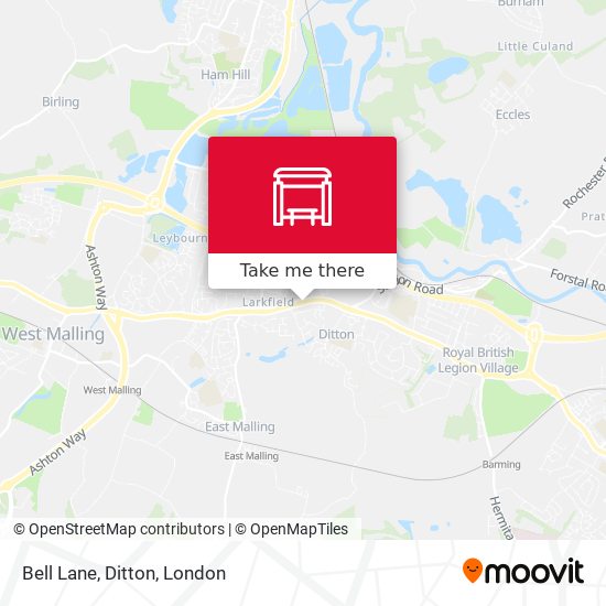 Bell Lane, Ditton map