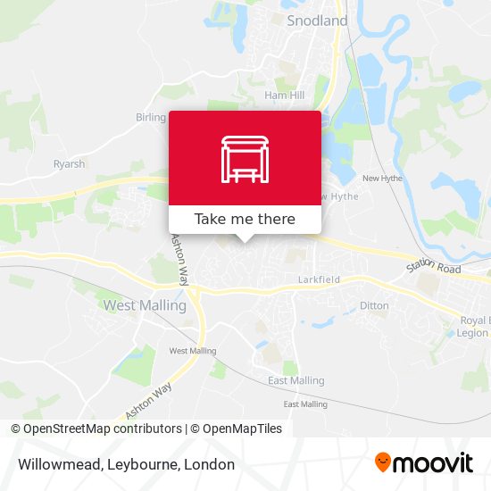 Willowmead, Leybourne map