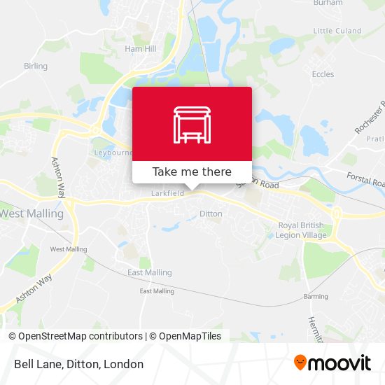 Bell Lane, Ditton map