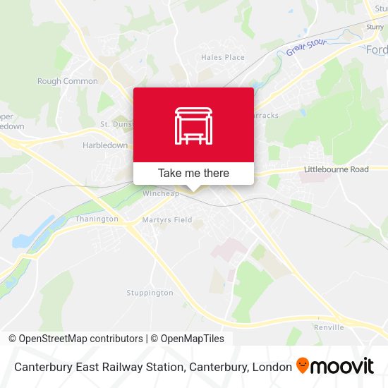 Canterbury East Railway Station, Canterbury map