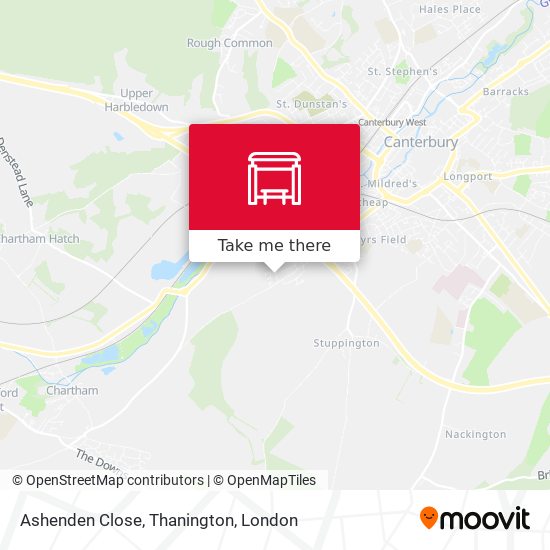 Ashenden Close, Thanington map
