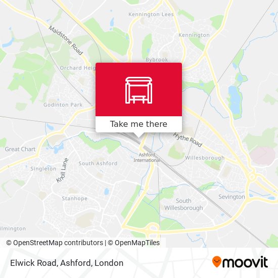 Elwick Road, Ashford map