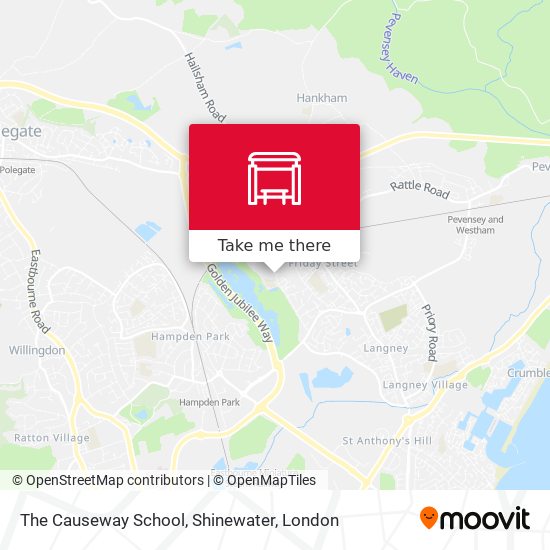 The Causeway School, Shinewater map