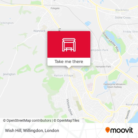 Wish Hill, Willingdon map
