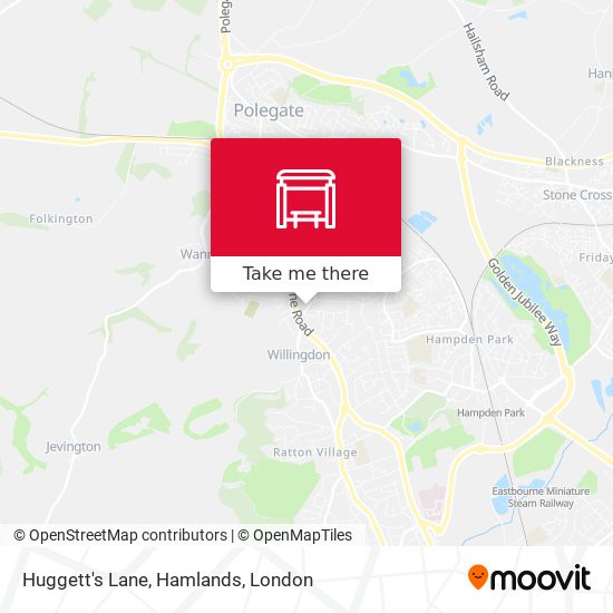 Huggett's Lane, Hamlands map