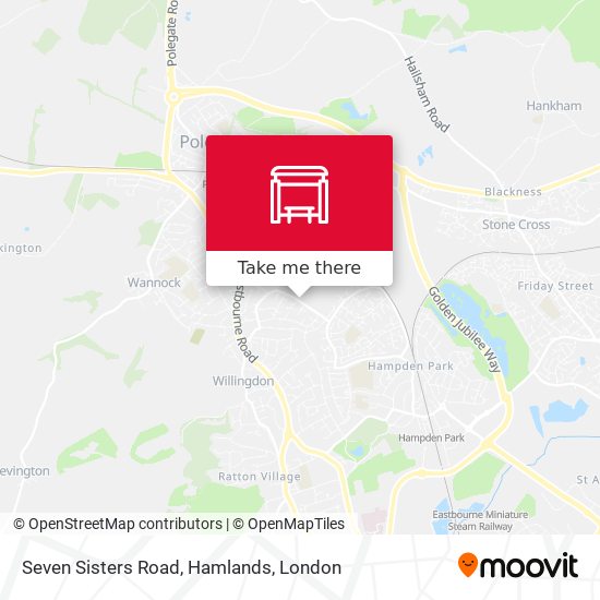 Seven Sisters Road, Hamlands map