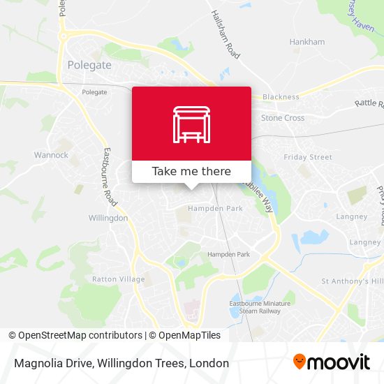 Magnolia Drive, Willingdon Trees map