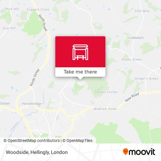 Woodside, Hellingly map