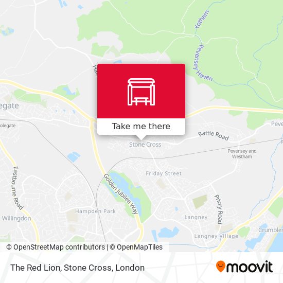 The Red Lion, Stone Cross map
