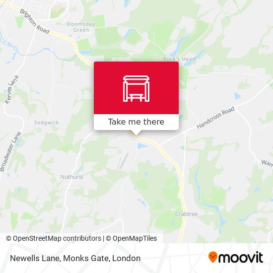 Newells Lane, Monks Gate map