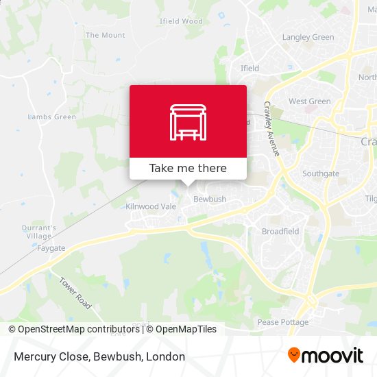 Mercury Close, Bewbush map