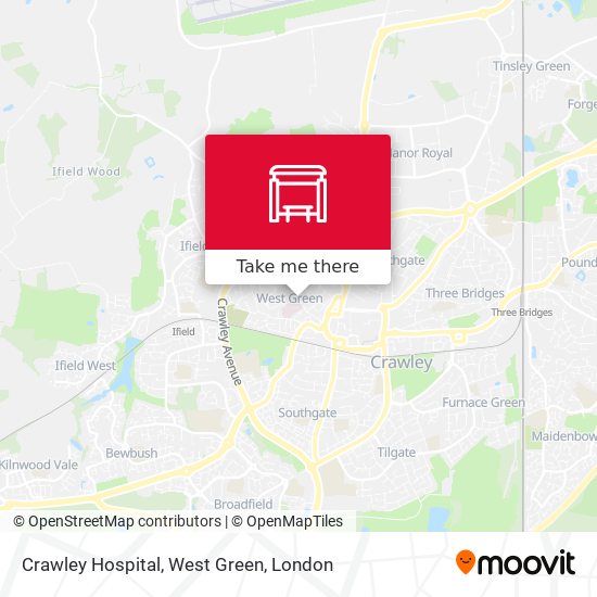 Crawley Hospital, West Green map