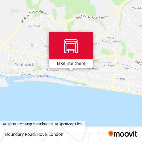 Boundary Road, Hove map
