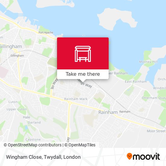 Wingham Close, Twydall map
