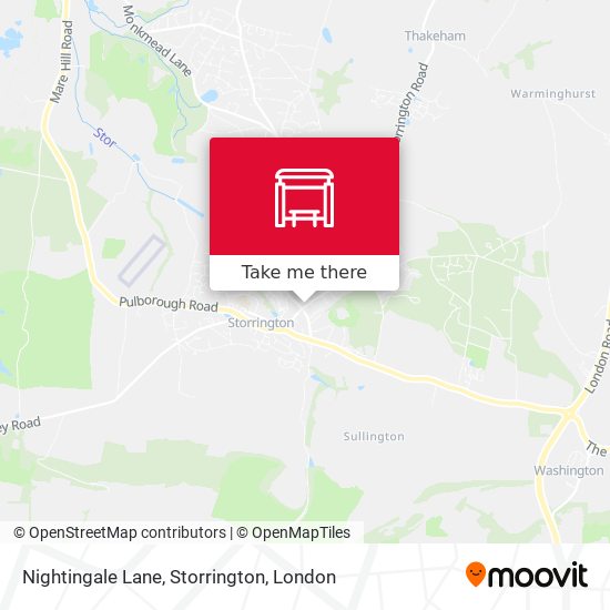 Nightingale Lane, Storrington map