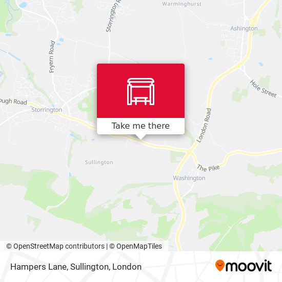 Hampers Lane, Sullington map