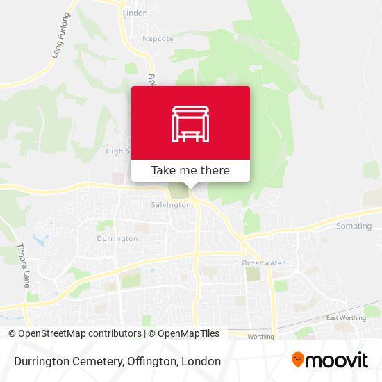 Durrington Cemetery, Offington map