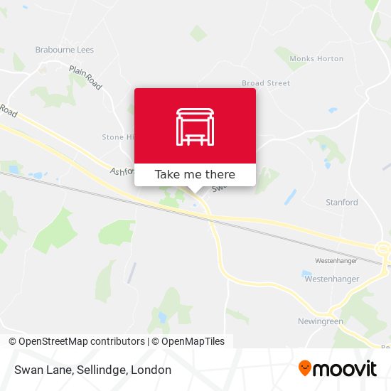 Swan Lane, Sellindge map
