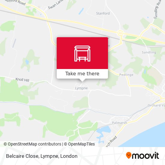 Belcaire Close, Lympne map
